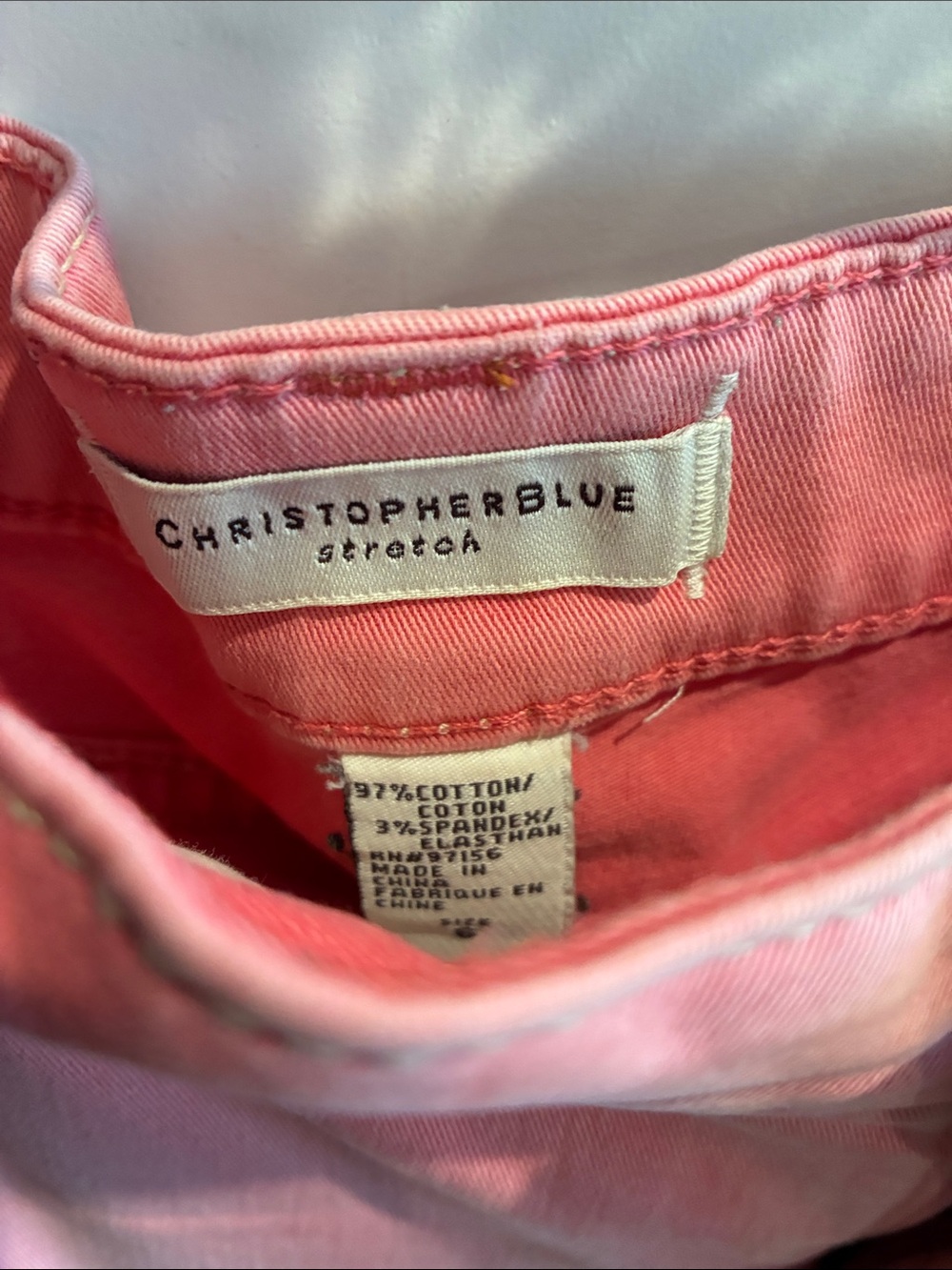 Christopher Blue Pink Cropped Stretch Jeans SIZE 6 - Picture 3 of 3